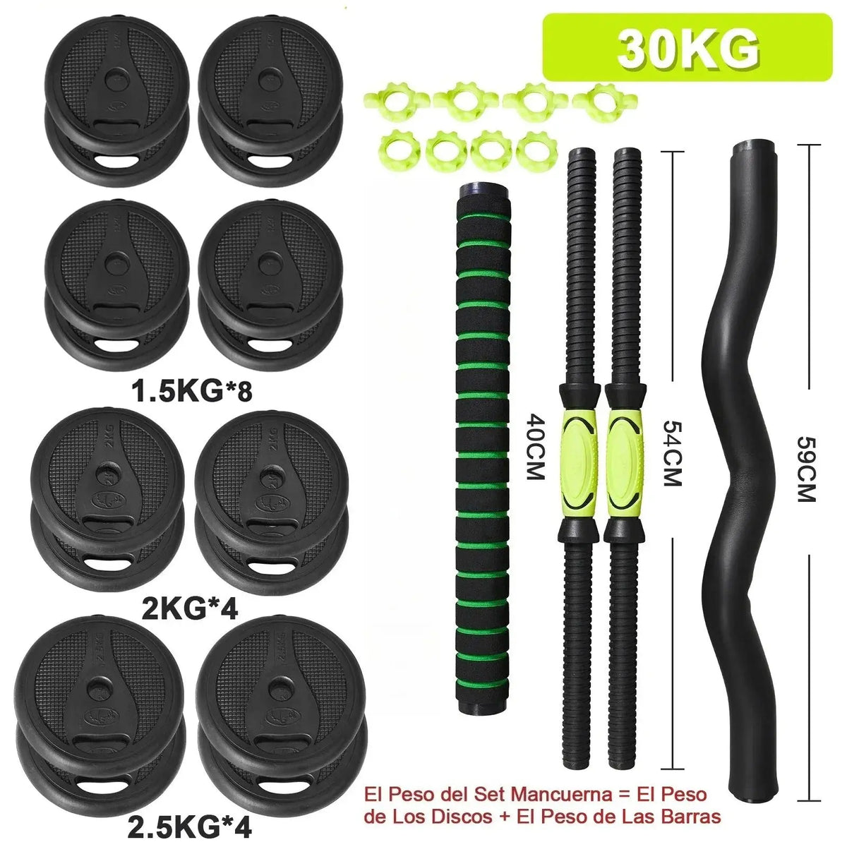 Adjustable Dumbbell Set (10kg-40kg) - Adjustable Weights Set for Weight Training and Strength Training-Connecting Bar, Home Gym