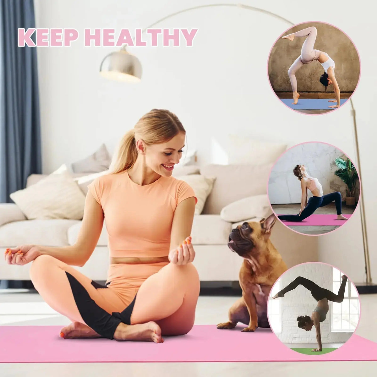 tapis de yoga colorés et confortable Qualicourt