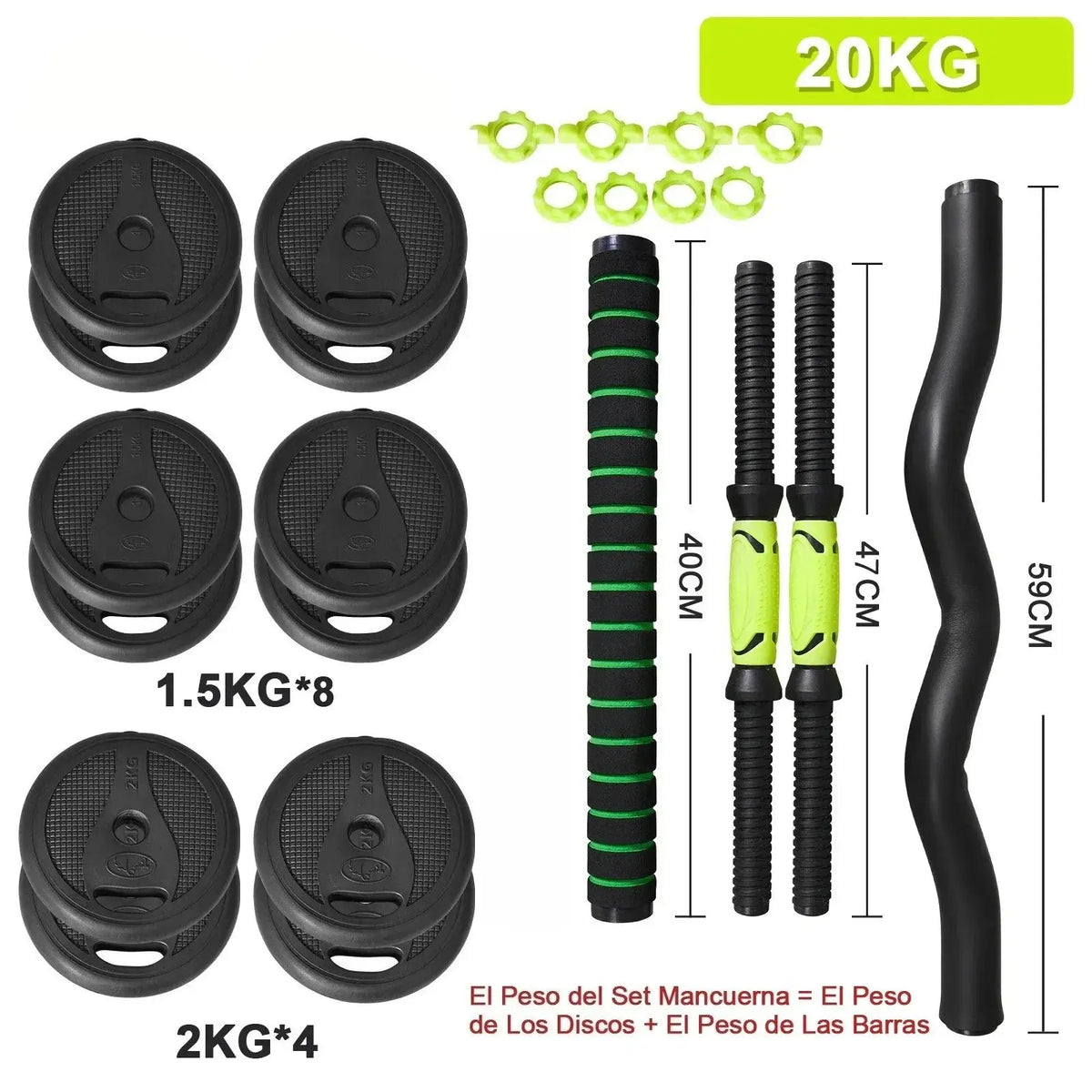 Adjustable Dumbbell Set (10kg-40kg) - Adjustable Weights Set for Weight Training and Strength Training-Connecting Bar, Home Gym