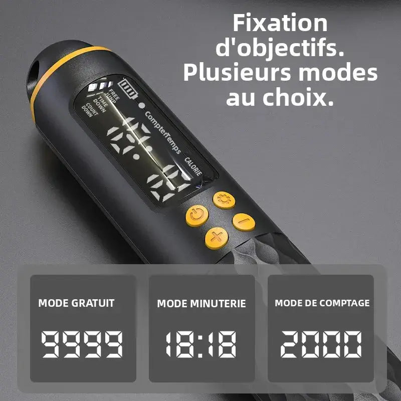 Wireless Digital Jump Rope USB Calorie Counter Adjustable Cordless Skipping Rope Fitness Exercise Trainer for Weight Loss